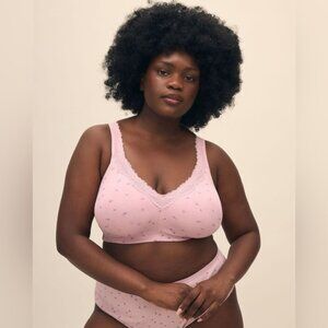 Pennington's ti Voglio Floral Cotton Bra with Lace, Non-Wired Size 44G